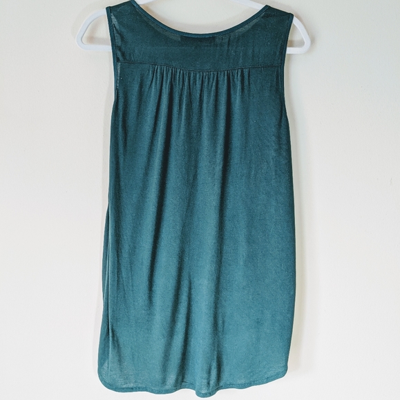 Loft dark green quilted fringed tank - Picture 4 of 6